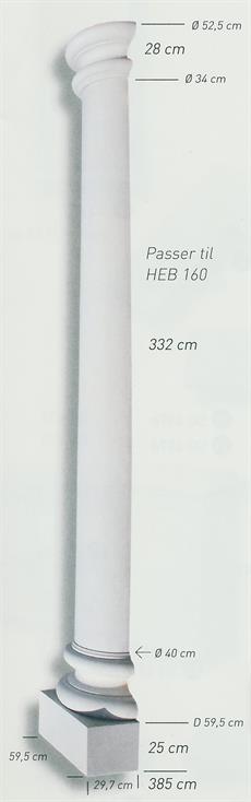 Halvsøjle - 385 cm.